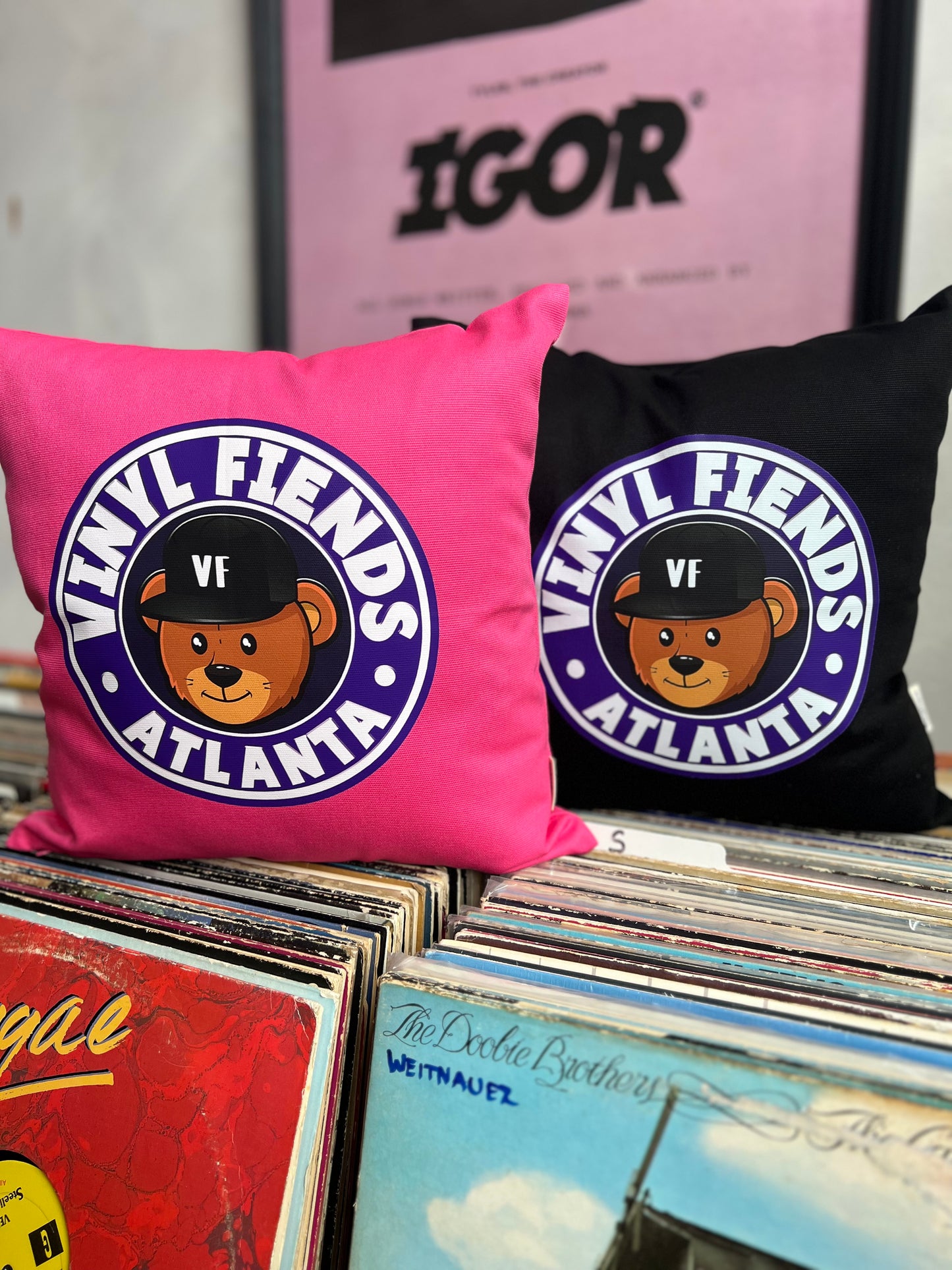 Vinyl Fiends Logo Pillow