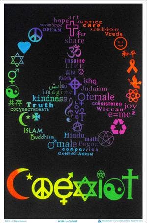 Co-Exist Black Light Poster - 23" X 35": Shrinkwrapped on Cardboard