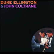 Album cover featuring Duke Ellington and John Coltrane with a dark background and circular inset of two musicians.