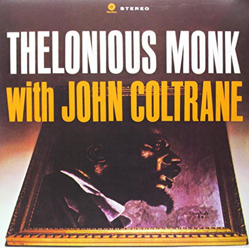 Album cover featuring Thelonious Monk and John Coltrane with a stylized portrait and text.