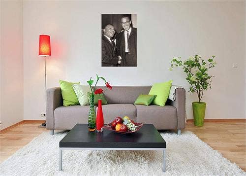 The Meeting - Malcolm X & MLK Poster - 24" x 36": Rolled and Labeled