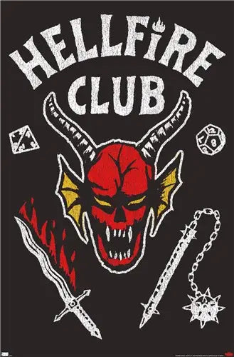 Stranger Things S4 The Hellfire Poster: Rolled & Labeled