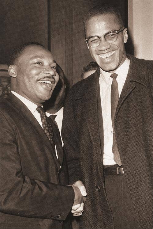 The Meeting - Malcolm X & MLK Poster - 24" x 36": Rolled and Labeled