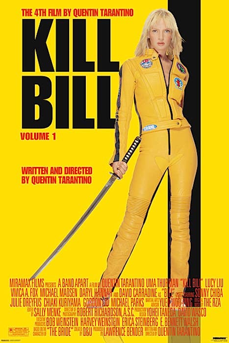 Kill Bill Movie Poster 24x36: Cardboard Back & Clear Bag