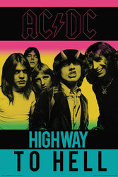 AC/DC - Retro Tour - Regular Poster 24x36 Album cover of AC/DC's 'Highway to Hell' with band members in front of a black background.