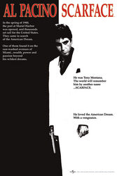 Scarface
One Sheet
Regular Poster
Size: 24x36  Movie poster for 'Scarface' featuring Al Pacino with text about the film.