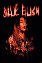Billie Eilish
Sparks
Regular Poster
Size: 24x36

Black and white portrait of a person with text overlay on a dark background