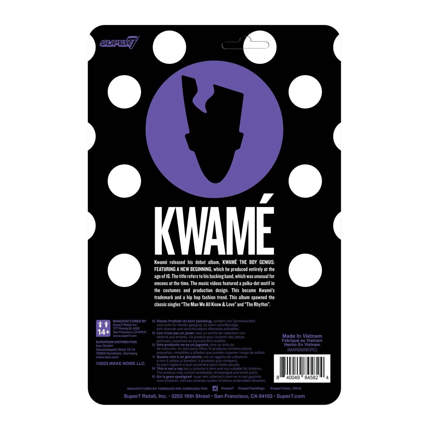 Super7 - Kwame - ReAction - Kwame (Black/White Polka Dot) (Collectible, Figure, Action Figure)