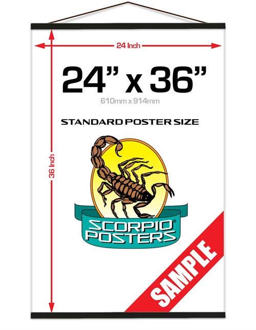 24" Pine Wood Poster Hanger - Black