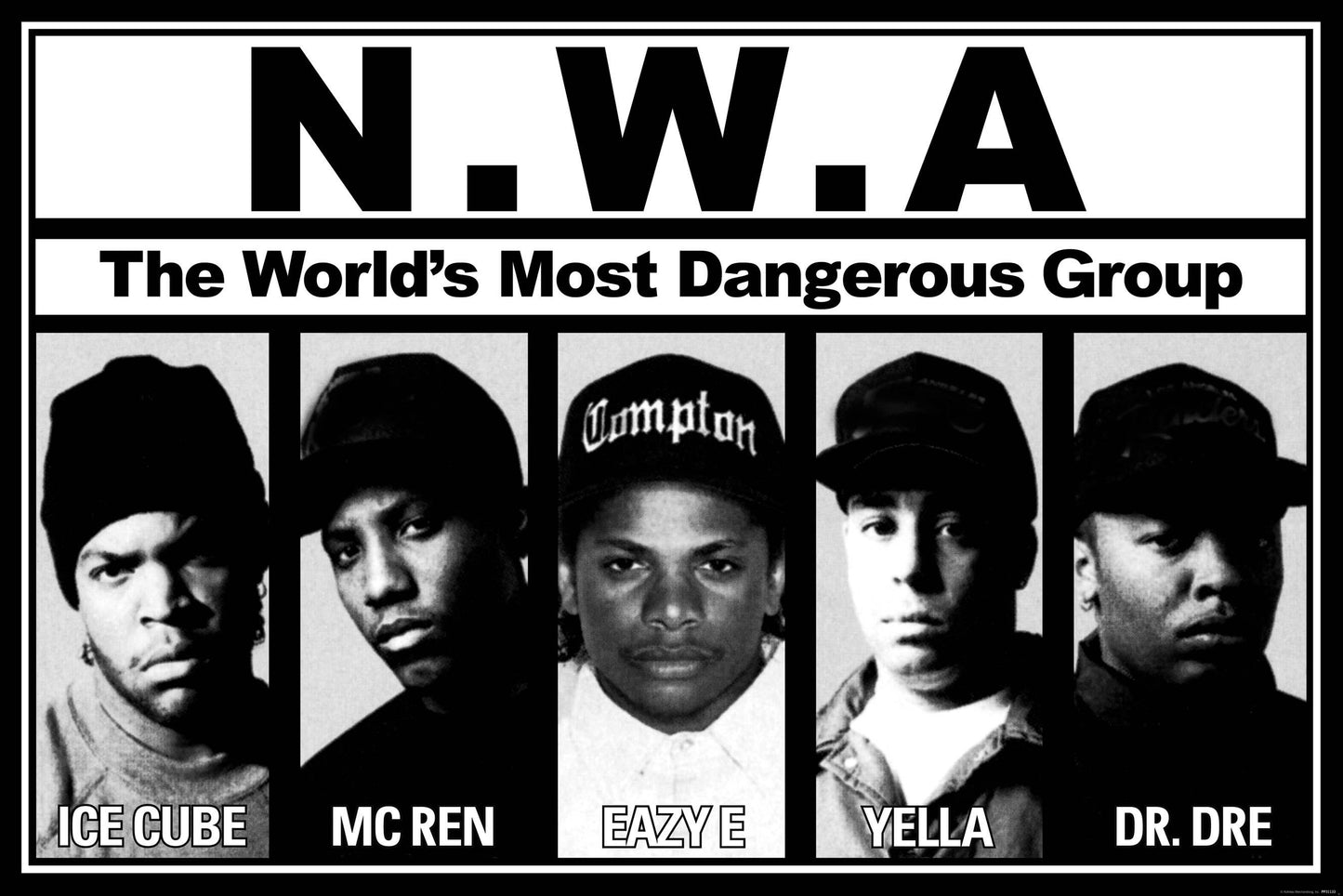 N.W.A. The World's Most Dangerous Group Black & White: Cardboard Back & Clear Bag
