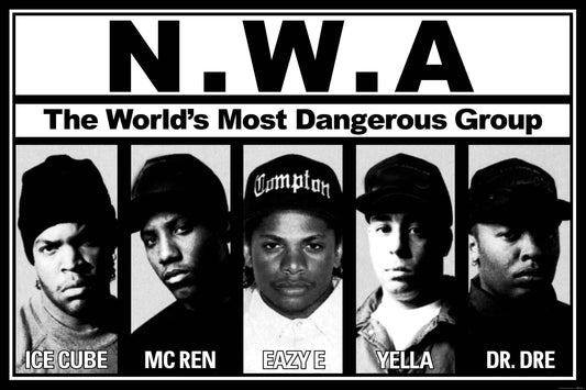 N.W.A. The World's Most Dangerous Group Black & White: Cardboard Back & Clear Bag
