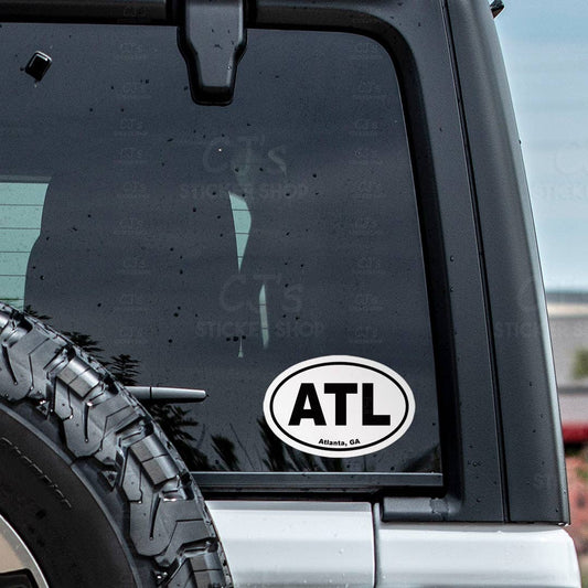 Atlanta, Georgia ATL Oval Sticker Vinyl Decal: 5"
