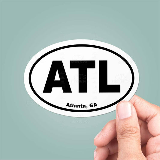 Atlanta, Georgia ATL Oval Sticker Vinyl Decal: 5"