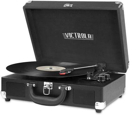 Victrola VSC-550BT-TQ / VSC-550BT-BLK - Bluetooth Suitcase Turntable 3 Speed (Turquoise or Black) (Large Item, Bluetooth, Built-In Speakers)